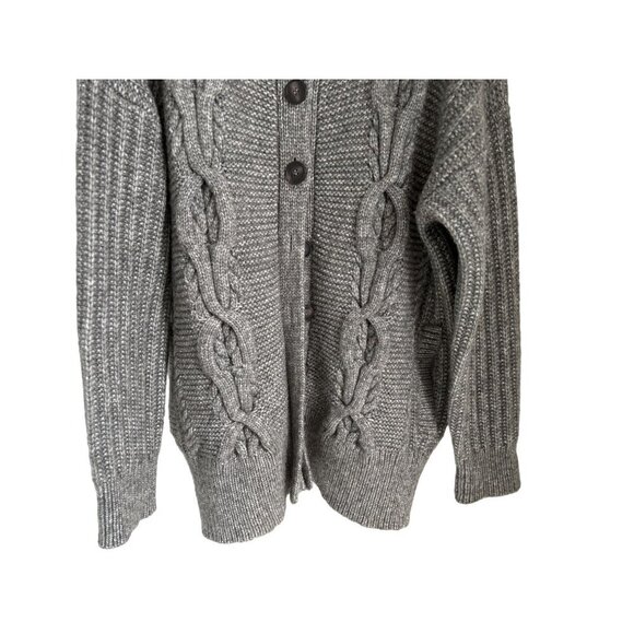 INTERMIX Wool Blend Knitted Jacket Cardigan Oversized Beige Size Large - Picture 5 of 9